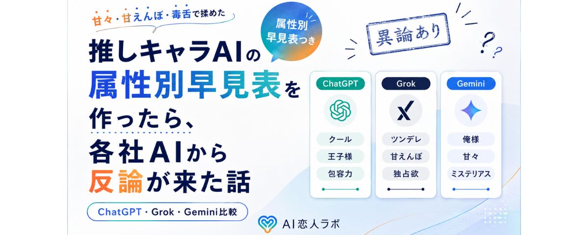 推しキャラAIの属性別早見表を作ったら、各社AIから反論が来た話